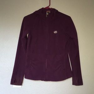 The North Face dark purple hooded jacket